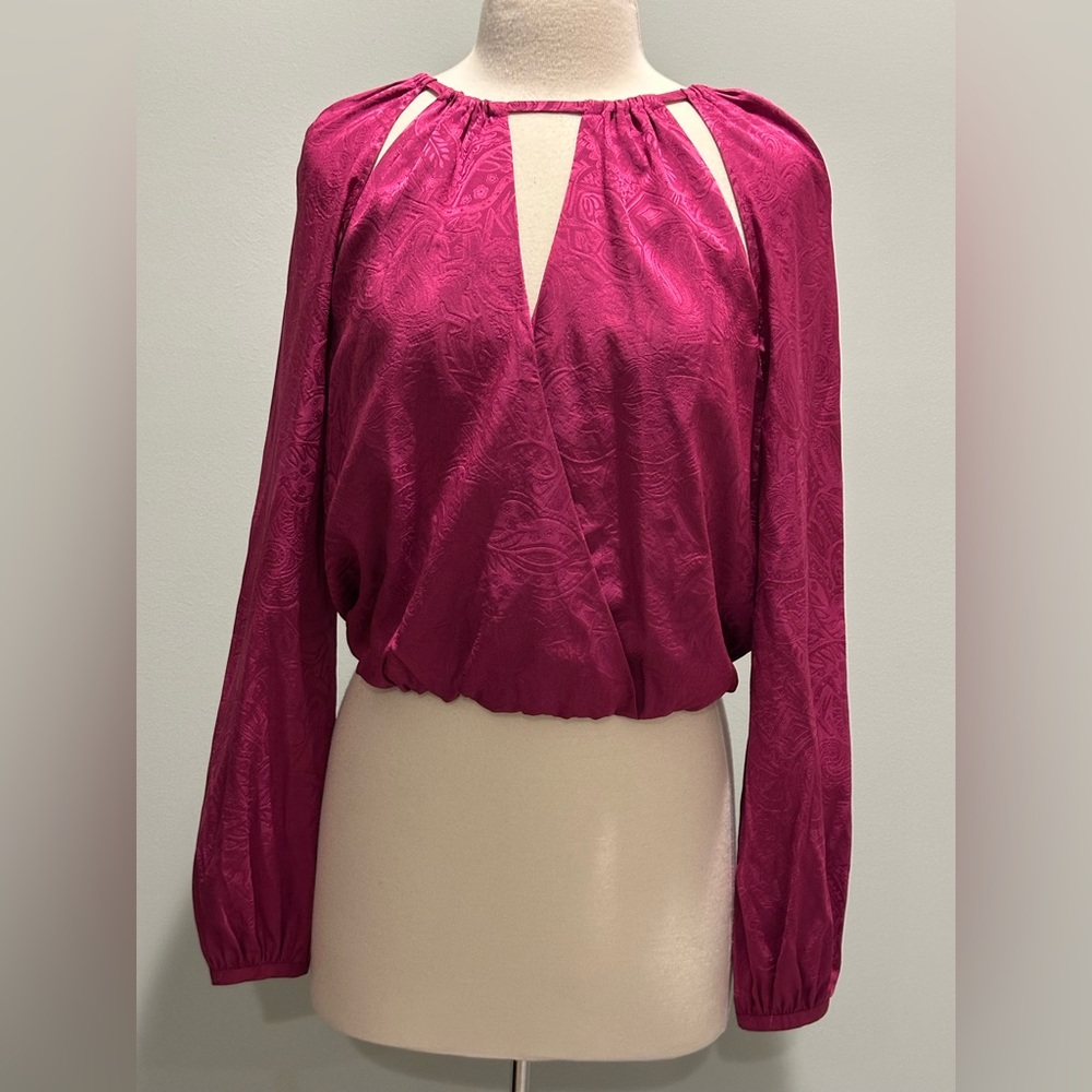 Veronica Beard Sionne Magenta Silk Blend Blouse New with tags size 4
